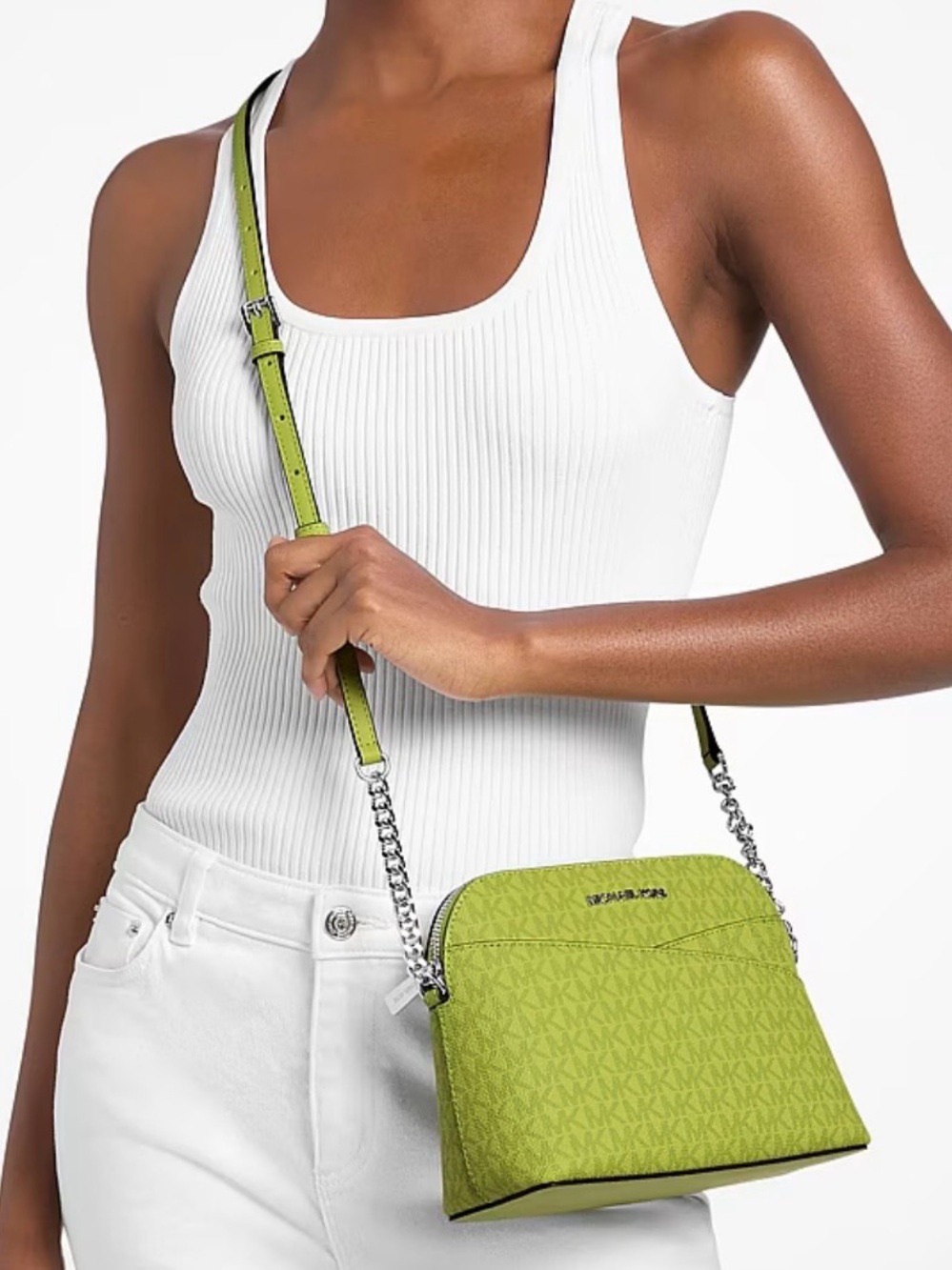 Michael Kors Lime Signature Crossbody Bag - Picture 5 of 7